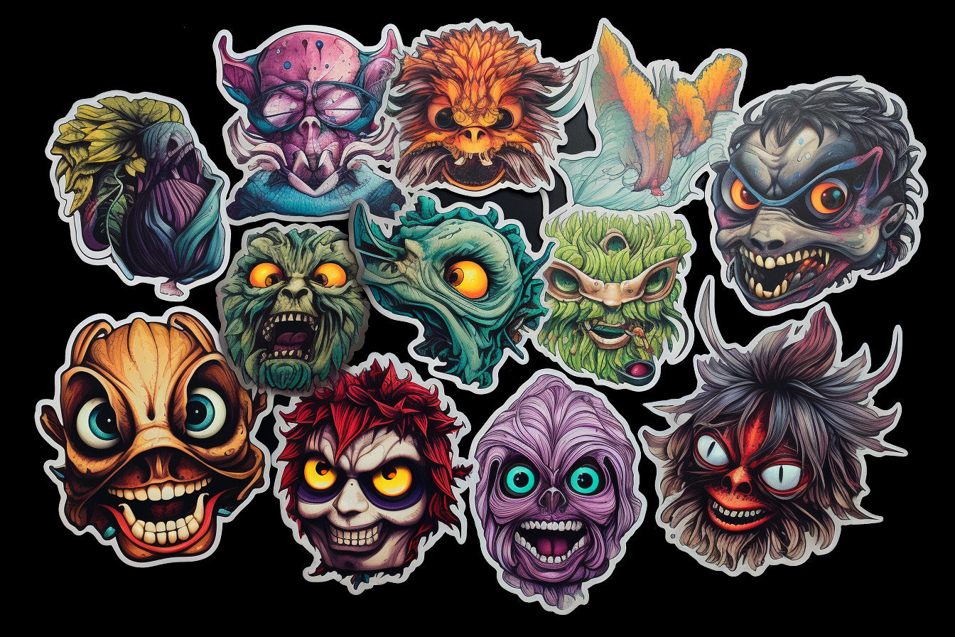 Monster Stickers Halloween Horror Kids Toys Room