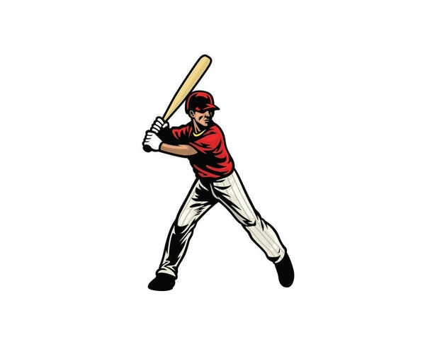 Baseball Batter Bat Hat Player Sport sign bumper sticker decal