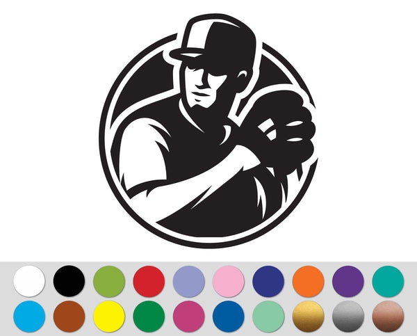 Baseball Pitcher Glove Hat Sport sign bumper sticker decal