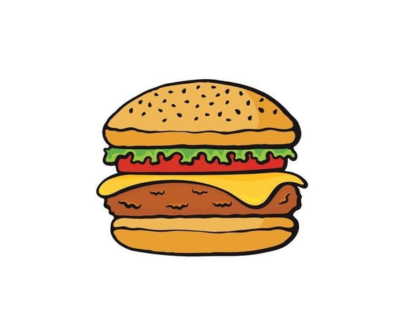 Burger Hamburger Fast Bun Tomato Lettuce Meat Food sign banner sticker decal