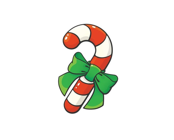Candy Cane Christmas Ornament Bow sign banner sticker decal