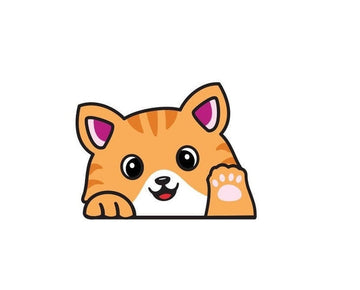 Cat Kitten Baby Pet Peek Animal bumper shape sticker decal