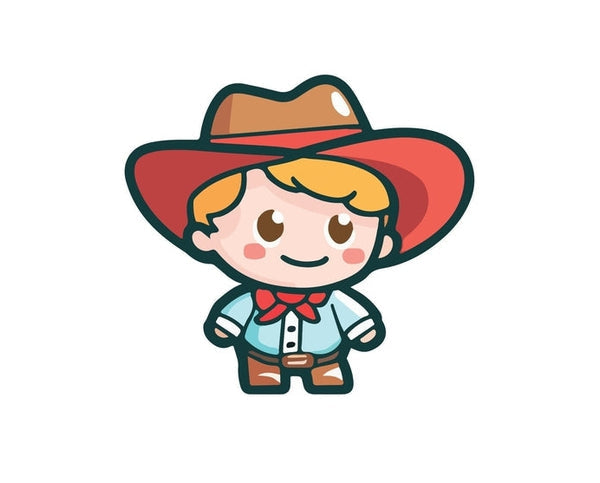 Cowboy Boy Hat sign bumper sticker decal