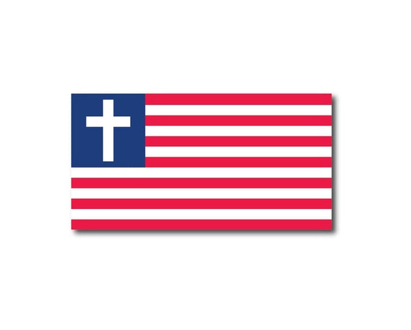 Cross US Flag USA American Patriot Freedom America Star Stripes Banner high grade vinyl bumper sticker decal