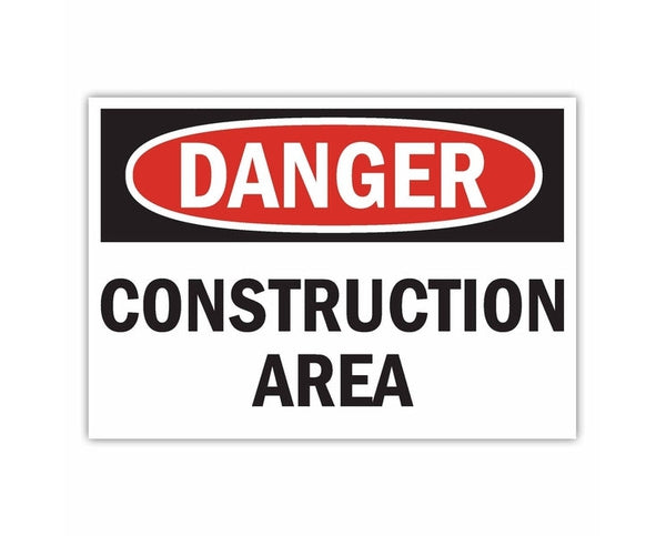 Danger Construction Area Warning Caution sign banner high grade vinyl bumper sticker decal