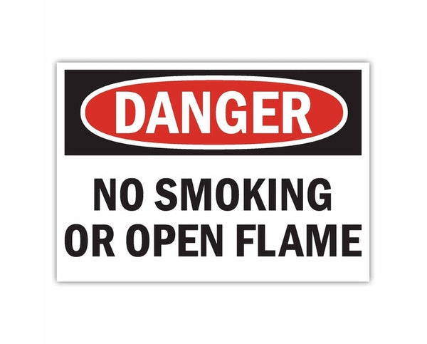 Danger No Smoking Or Open Flame Warning Caution sign banner high grade vinyl bumper sticker decal