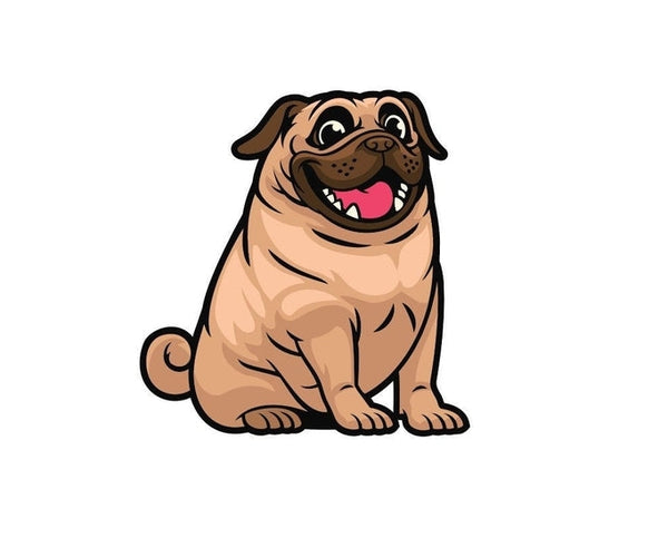 Dog Pug Pup Pet Animal sign bumper sticker decal