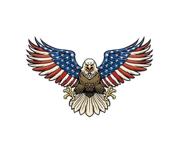 Eagle American Hawk Bird Flag Patriotic Animal sign banner sticker decal