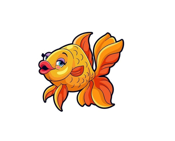 Goldfish Fish Gold Lipstick Girl Beauty Ocean Sea Beach Animal sign banner sticker decal