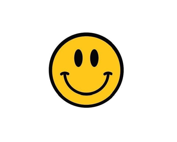 Happy Face Emoji Hippy Retro sign bumper sticker decal
