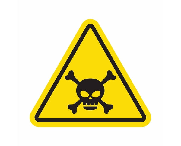 Hazard Toxic Waste High Warning Danger Skull Bones banner high grade vinyl bumper sticker decal