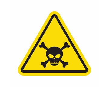 Hazard Toxic Waste High Warning Danger Skull Bones banner high grade vinyl bumper sticker decal