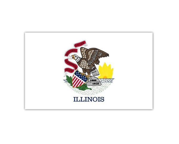 Illinois Flag State American banner high grade vinyl bumper sticker decal