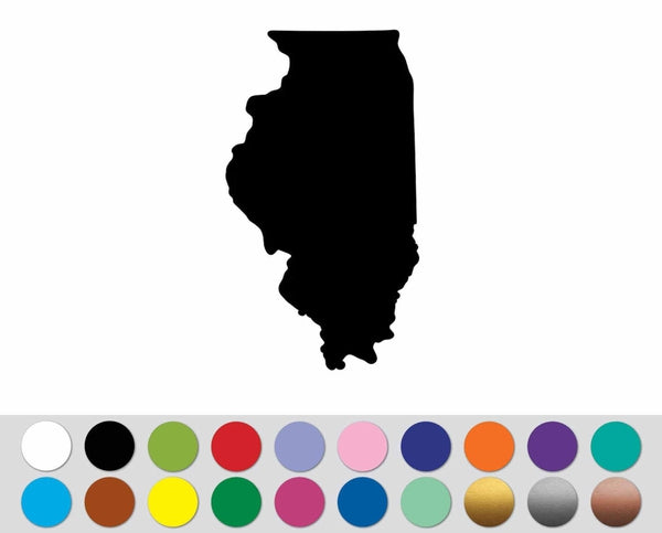 Illinois State American Map shape sticker decal