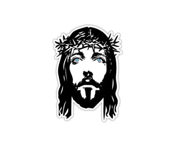 Jesus Christ King Cross Religion Crown Thorn Blood bumper sticker decal