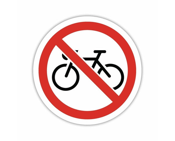 No Bicycle Bike Round Ban Sign Prohibition sign bumper sticker decal vinyl