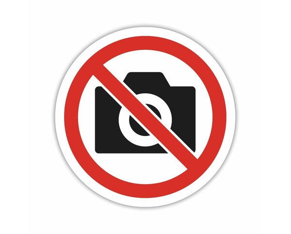 No Camera Recording Photo Round Ban Sign Prohibition sign bumper sticker decal vinyl