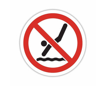 No Diving Swimming Pool Round Ban Sign Prohibition sign bumper sticker decal vinyl