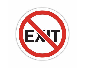 No Exit Round Ban Sign Prohibition sign bumper sticker decal vinyl