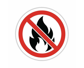 No Fire Flame Open Round Ban Sign Prohibition sign bumper sticker decal vinyl