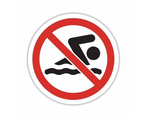 No Swimming Pool Round Ban Sign Prohibition sign bumper sticker decal vinyl