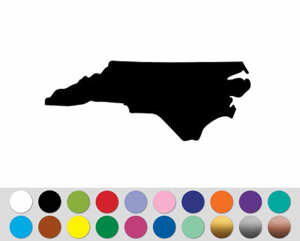 North Carolina State American shape sticker decal