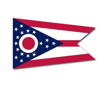 Ohio Flag State American banner high grade vinyl bumper sticker decal