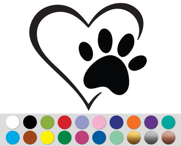 Paw Heart Pet Dog Cat bumper sign sticker decal