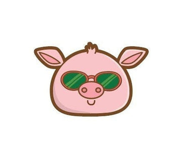 Pig Piglet Sunglasses Cool Farm Animal bumper shape sticker decal