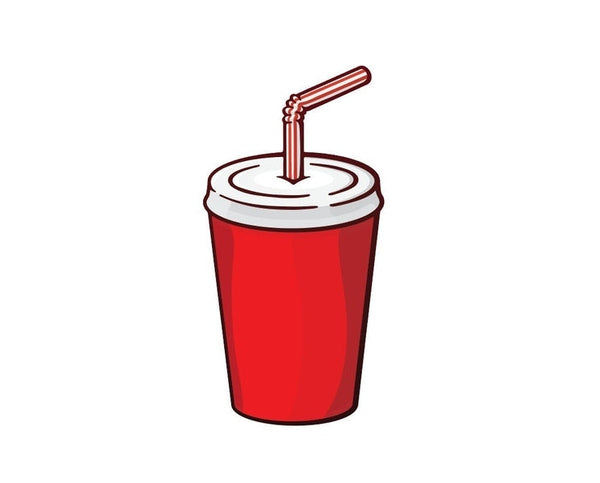 Soda Mug Cup Plastic Straw Drink Fast Food sign banner sticker decal