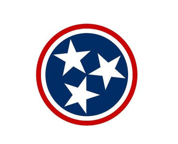 Tennessee Tristar Flag State American banner high grade vinyl bumper sticker decal