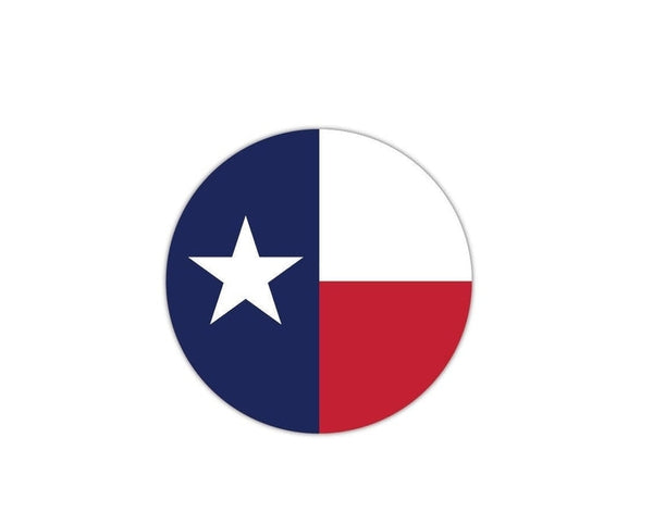 Texas Round Flag TX USA American Lone Star banner high grade vinyl bumper sticker decal