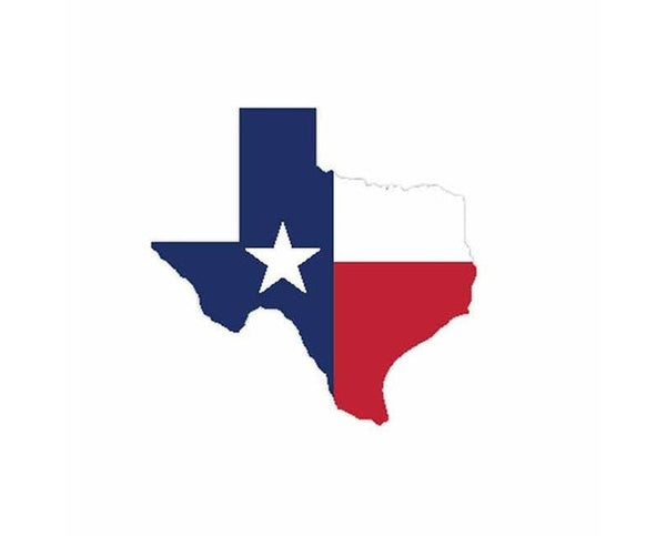 Texas TX Map Cut Contour Flag Lone Star flag sticker label decal white vinyl