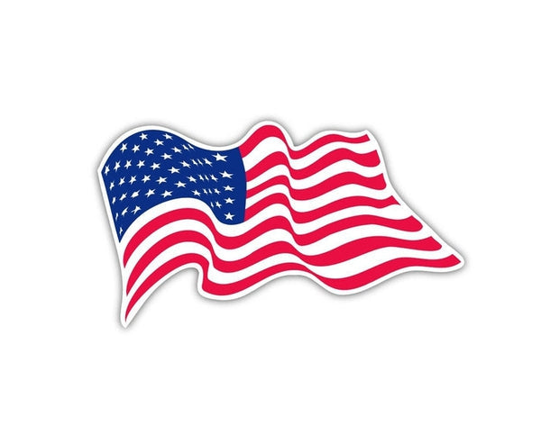 US Flag Waving USA American Patriot Freedom America Star Stripes Banner high grade vinyl bumper sticker decal