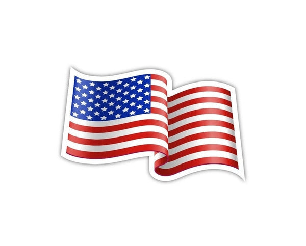 US Flag Waving USA American Patriot Freedom America Star Stripes Banner high grade vinyl bumper sticker decal
