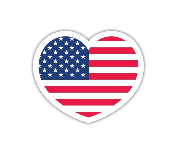 US Heart Flag USA American Patriot Freedom America Star Stripes Banner high grade vinyl bumper sticker decal