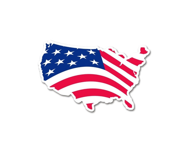 USA Map Patriot America US Flag Banner American Star Stripes Banner bumper vinyl sticker decal