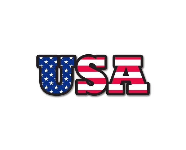 USA Text Patriot America US Flag Banner American Star Stripes Banner bumper vinyl sticker decal