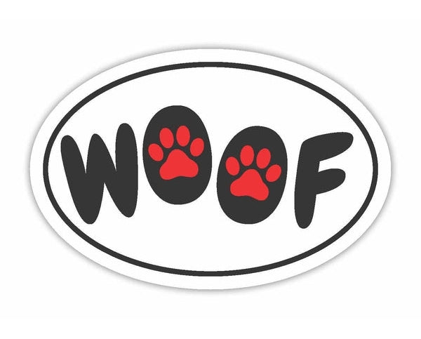 Woof Pet Dog Animal Shelter Paw banner high grade vinyl bumper sticker decal