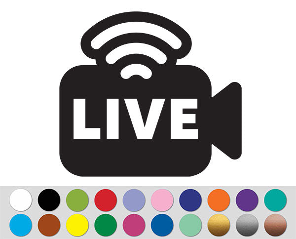 Live Stream Video Film Broadcast Camera sign bumper sticker decal
