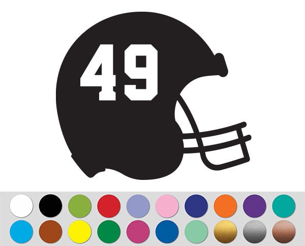 Football Helmet Player Sport Names Custom Text Personalized sign bumper sticker decal