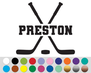 Hockey Ice Stick Puck Player Sport Name Custom Text Personalized sign bumper sticker decal