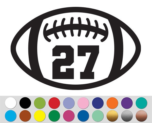 Football Ball Player Sport Names Custom Text Personalized sign bumper sticker decal