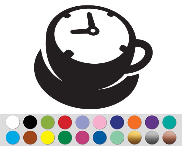 Coffee Love Heart Time Cup Mug sign bumper sticker decal