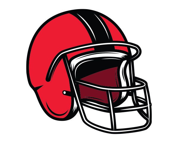 Football Helmet Red Sport bumper sign sticker decal