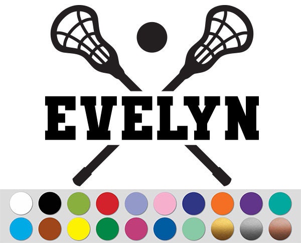 Lacrosse Stick Ball Player Sport Name Custom Text Personalized sign bumper sticker decal
