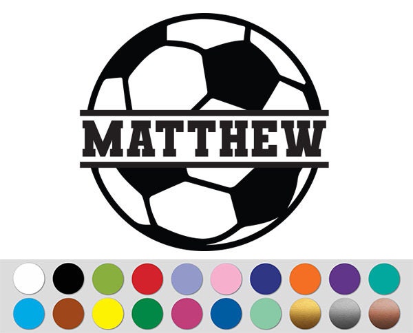 Soccer Ball Player Sport Name Custom Text Personalized sign bumper sticker decal