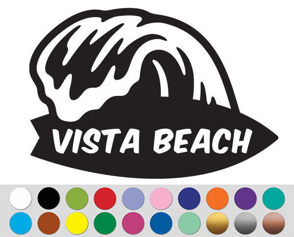 Surf Surfboard Tide Wave Ocean Beach Island Sport Name Custom Text Personalized sign bumper sticker decal